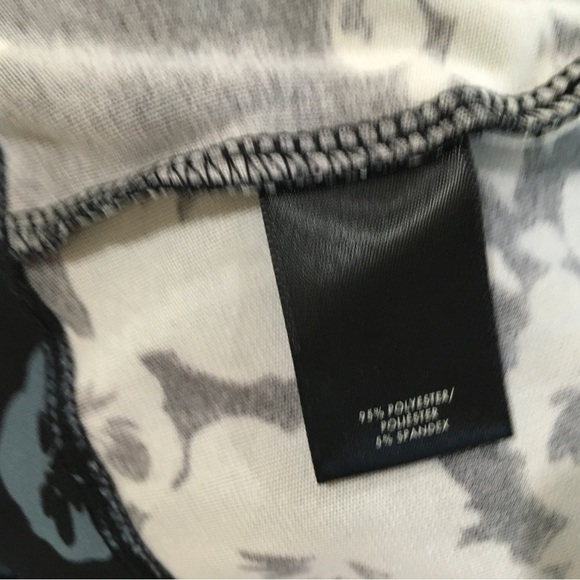 Ann Taylor Women 8 Jersey Wrap Dress Floral Black Grey Stretch Career #456491 - Picture 8 of 8